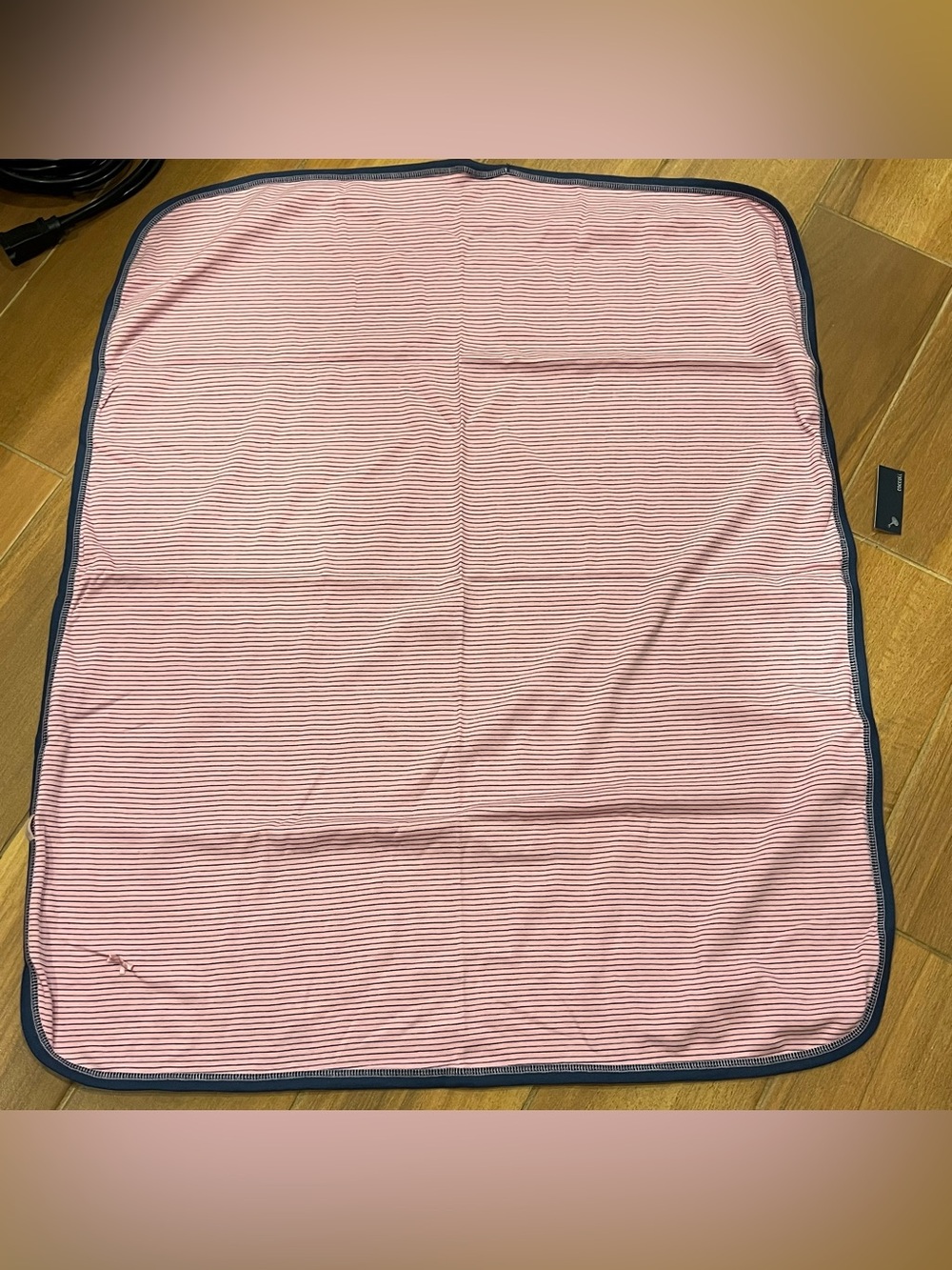 NWT Coccoli Striped Baby Receiving Blanket Pink Blue Stripes